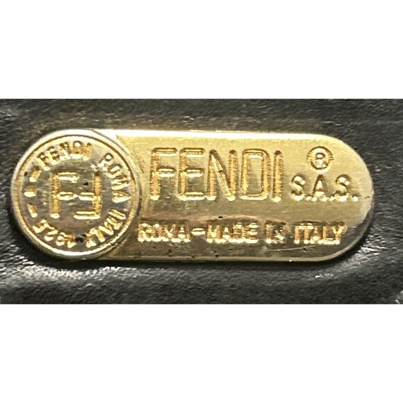 Vintage Fendi for Neiman Marcus Black Leather Patent Leather Shoulder Bag Rare - Picture 3 of 15